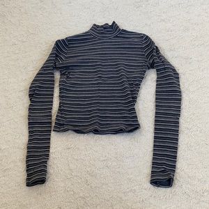 Grey and black striped Brandy Melville long sleeve shirt